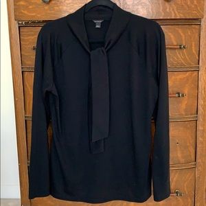 Black Ann Taylor Shirt with Tie Neck sz: Large🖤